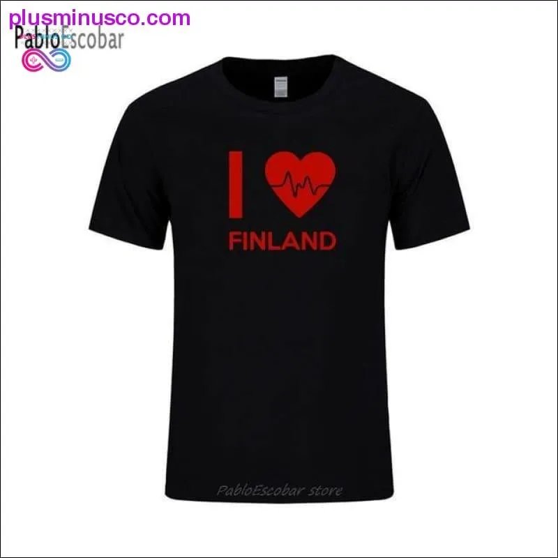 I Love Finland Letter Printed T-shirts Men Summer Fashion