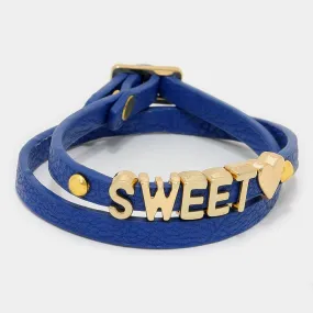 iLLASPARKZ Sweet Love   Faux Leather Wrap Bracelet