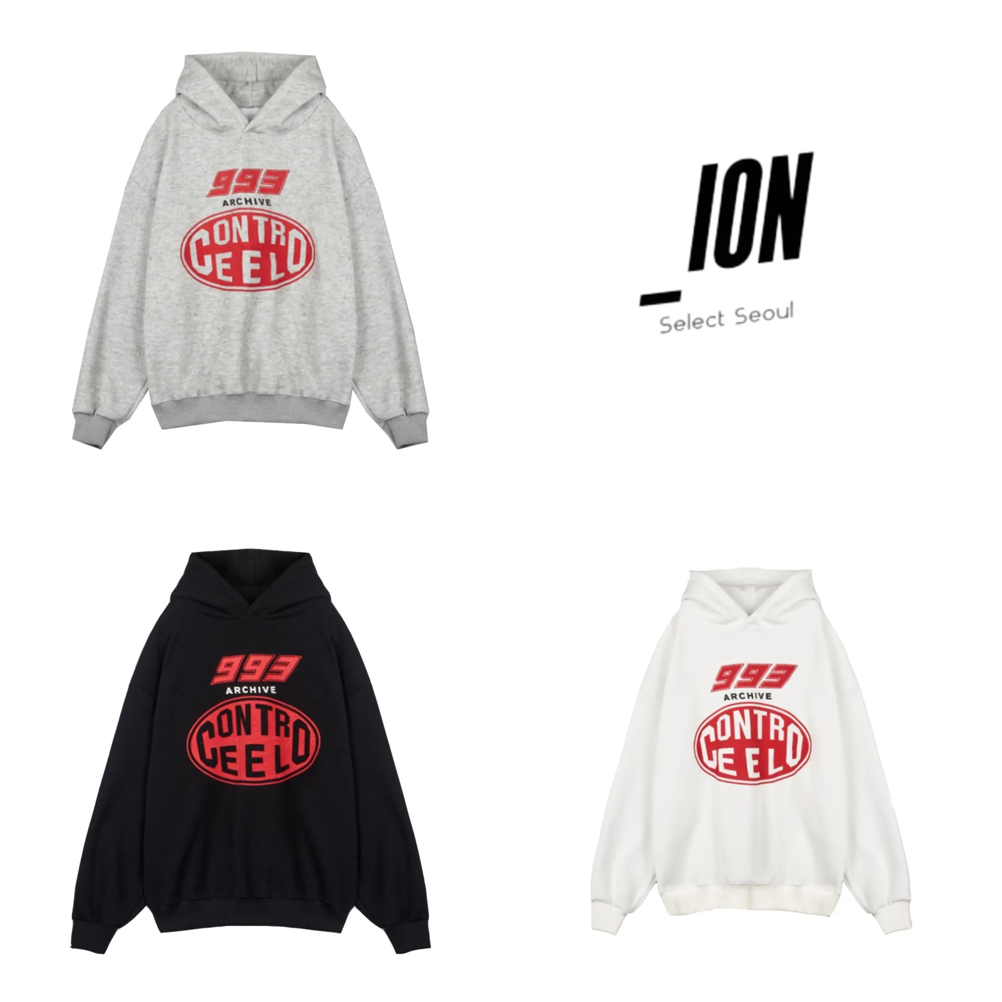 IONSEOUL  |Unisex Street Style Oversized Logo Hoodies