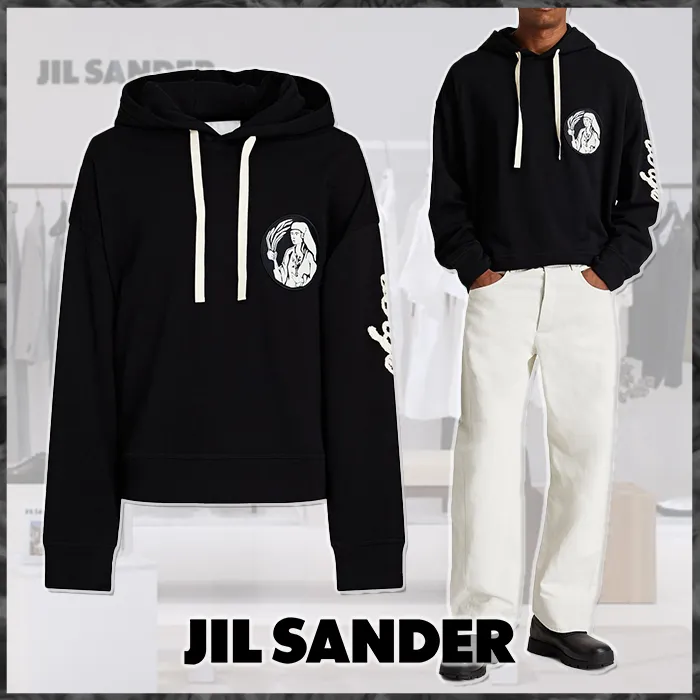 Jil Sander  |Street Style Long Sleeves Cotton Designers Hoodies