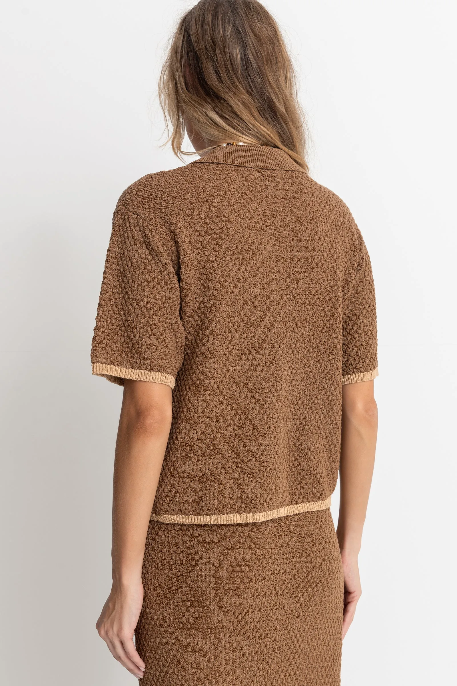 Joni Short Sleeve Knit Shirt Chocolate