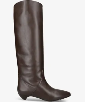 Le Monde Beryl Womens Dark Brown Allegra leather knee-high heeled boots