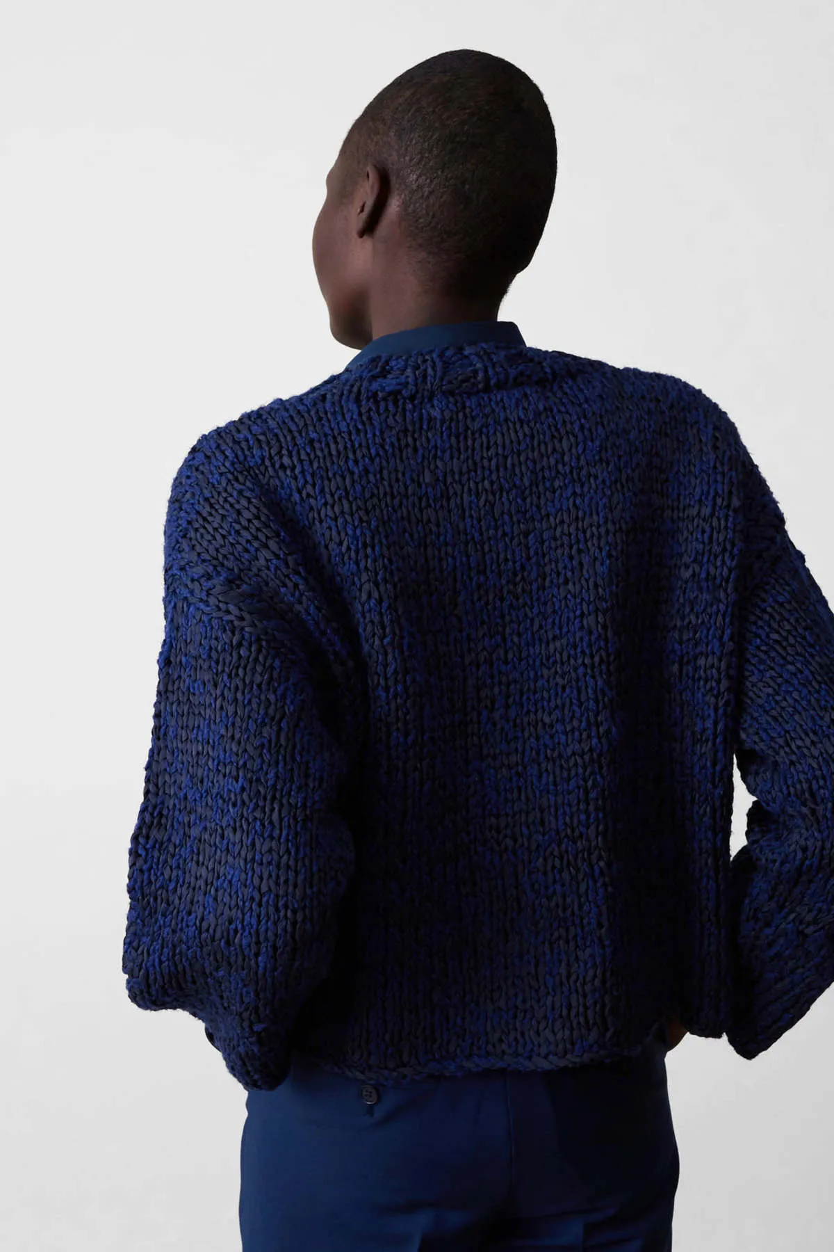 Lewiston  Boucle Cotton Sweater - Indigo