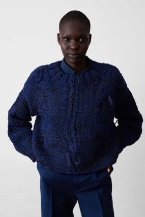 Lewiston  Boucle Cotton Sweater - Indigo