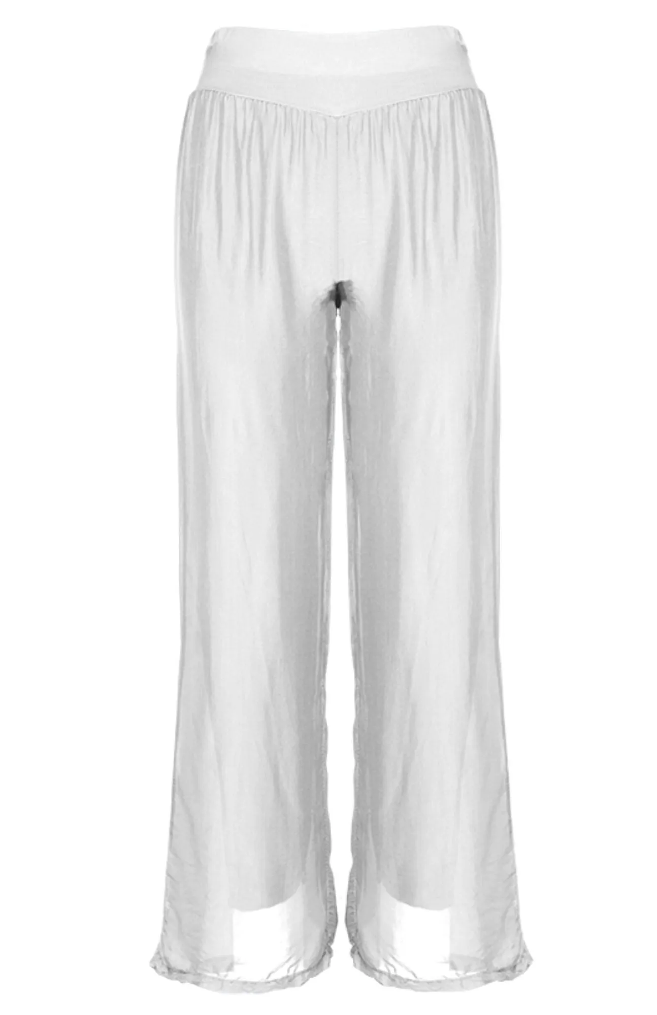 M Made in Italy - Women's Silk Palazzo Trousers Plus Size