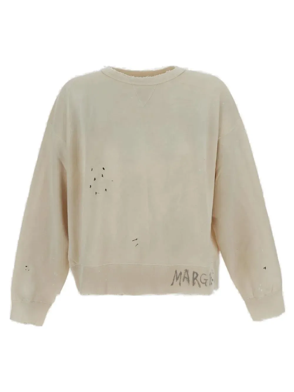 Maison Margiela  |Crew Neck Long Sleeves Cotton Logo Hoodies & Sweatshirts