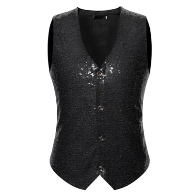 Men's Casual Style Shiny Sequins Night Club Wedding Party Blazer