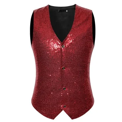 Men's Casual Style Shiny Sequins Night Club Wedding Party Blazer