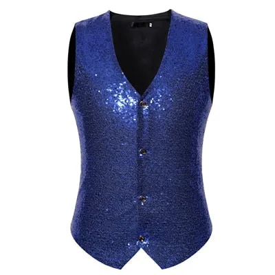 Men's Casual Style Shiny Sequins Night Club Wedding Party Blazer