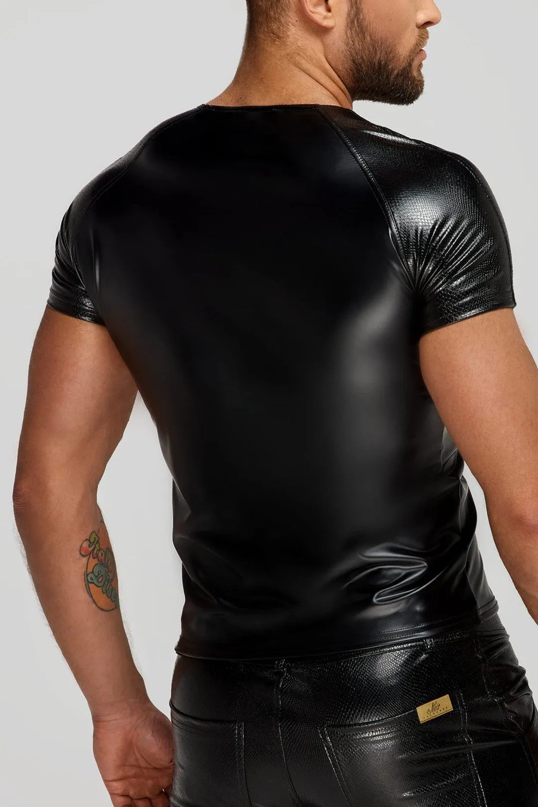 Men's Wetlook T-Shirt With Snake Wetlook Sleeves