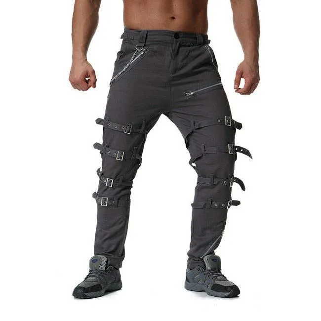 Metal Decoration Zippers Gothic Pants