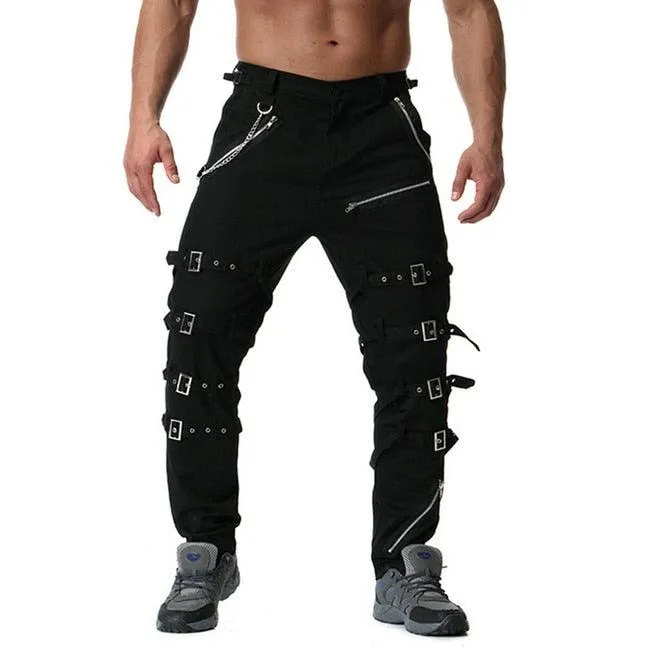 Metal Decoration Zippers Gothic Pants