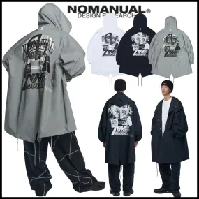 NOMANUAL  |Unisex Street Style Oversized Logo Hoodies