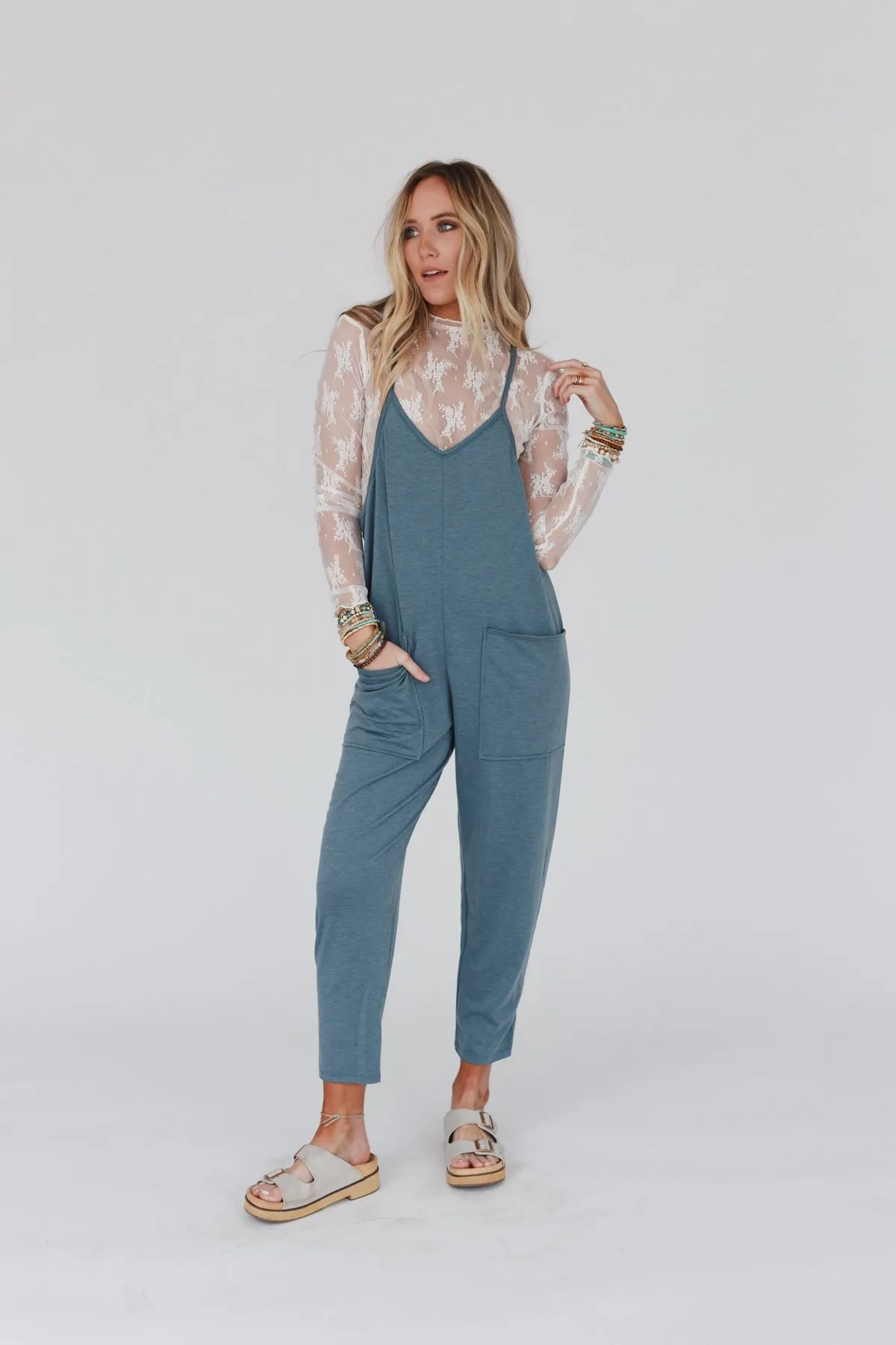 Out Of My Hands Pocketed Jumpsuit - Denim