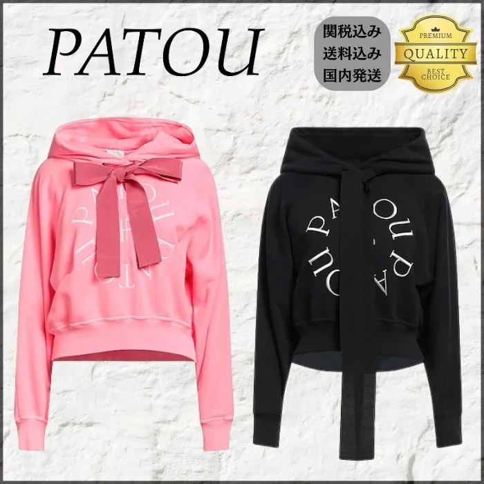 PATOU  |Street Style Long Sleeves Plain Cotton Logo