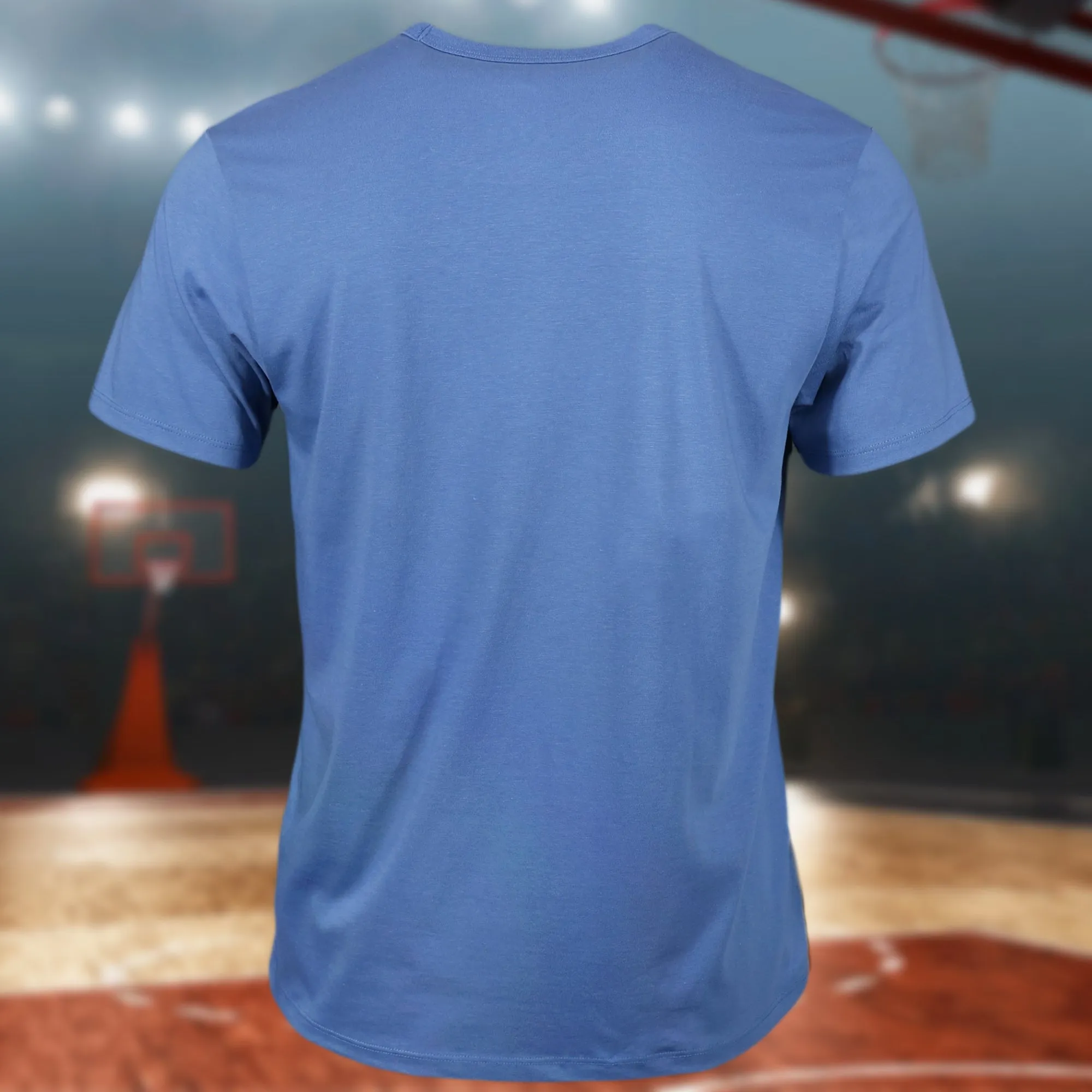 Philadelphia 76ers Distressed Throwback Logo Cadet Blue Premium Franklin T-Shirt