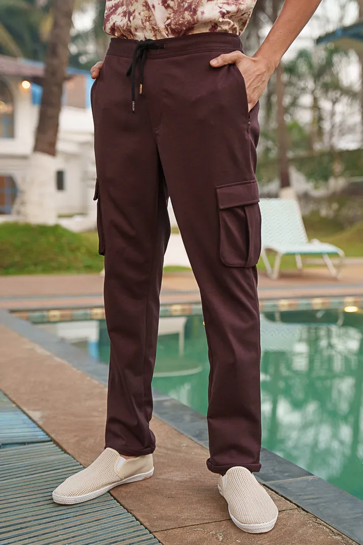 Plum Wine Power-Stretch Cargo Pants