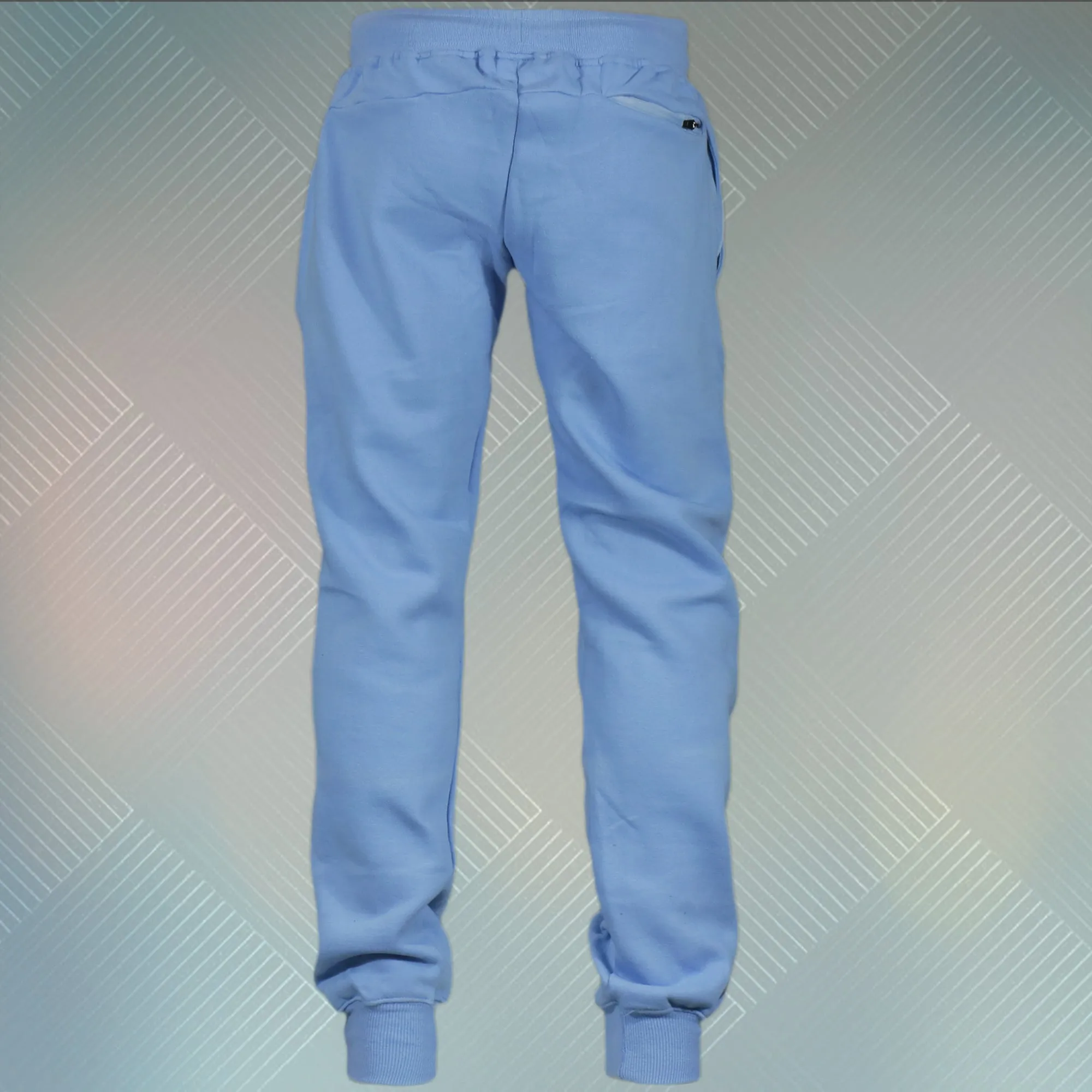 Powder Blue Unbasic Fleece Stash Pocket Sunset Park Tapered Jogger Pants | Fleece Light Blue Sweatpants