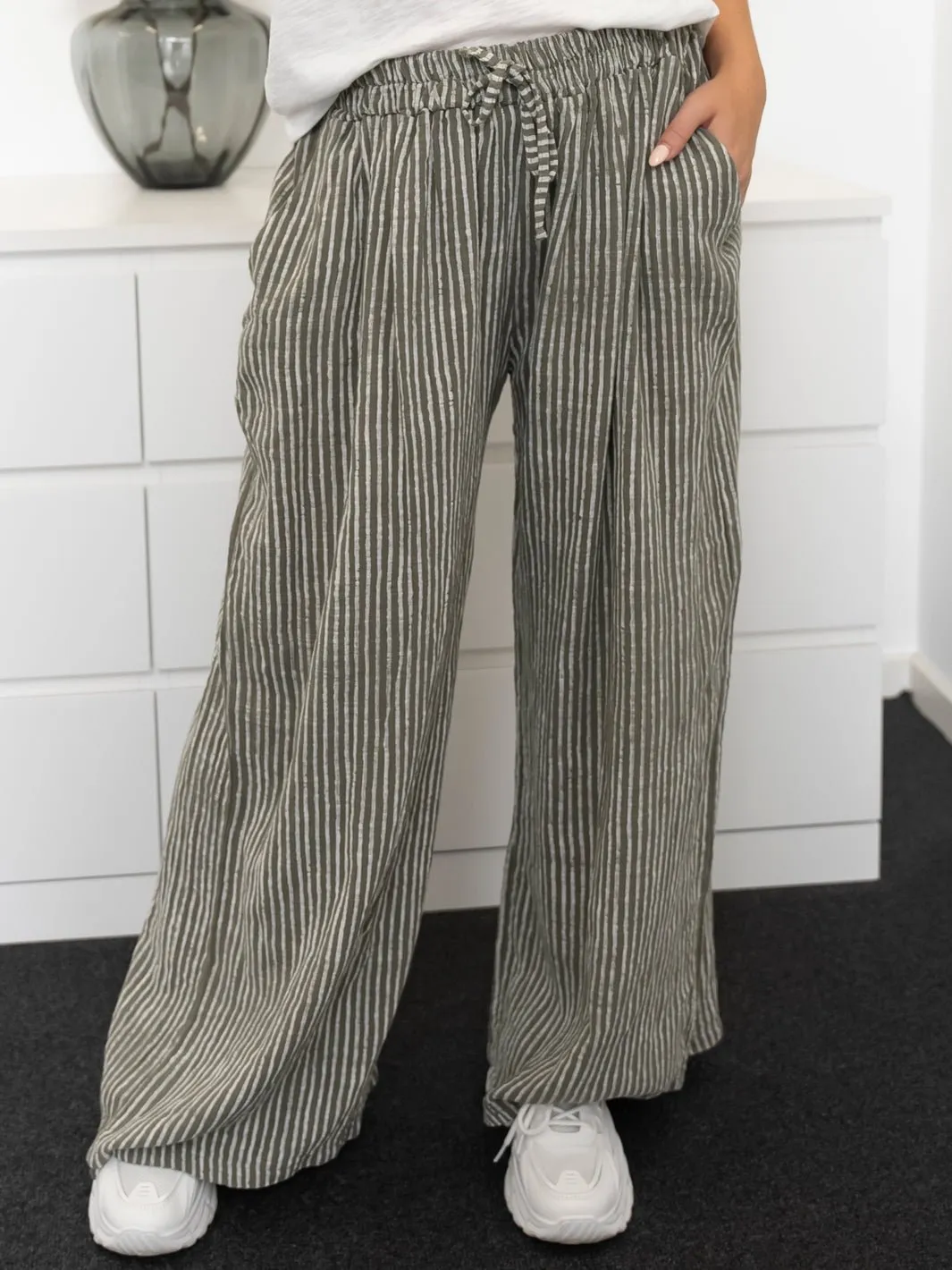 Quinn pants stripe olive