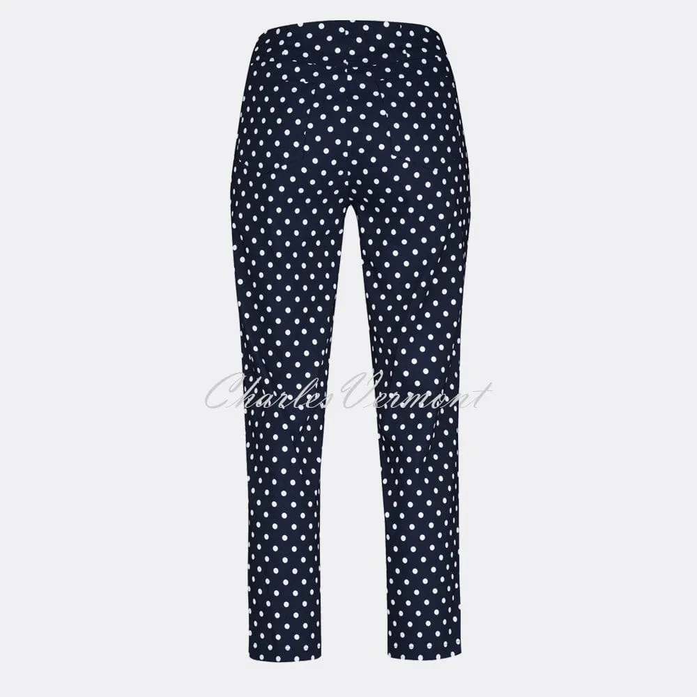 Robell Bella 09 - 7/8 Cropped Slim Fit Trouser 51560-54570-69 (Navy/White)