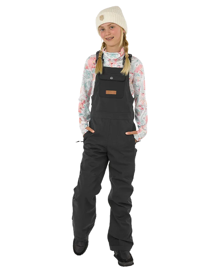 Rojo Limelight Girl's Snow Bib - True Black Pinstripe - 2023