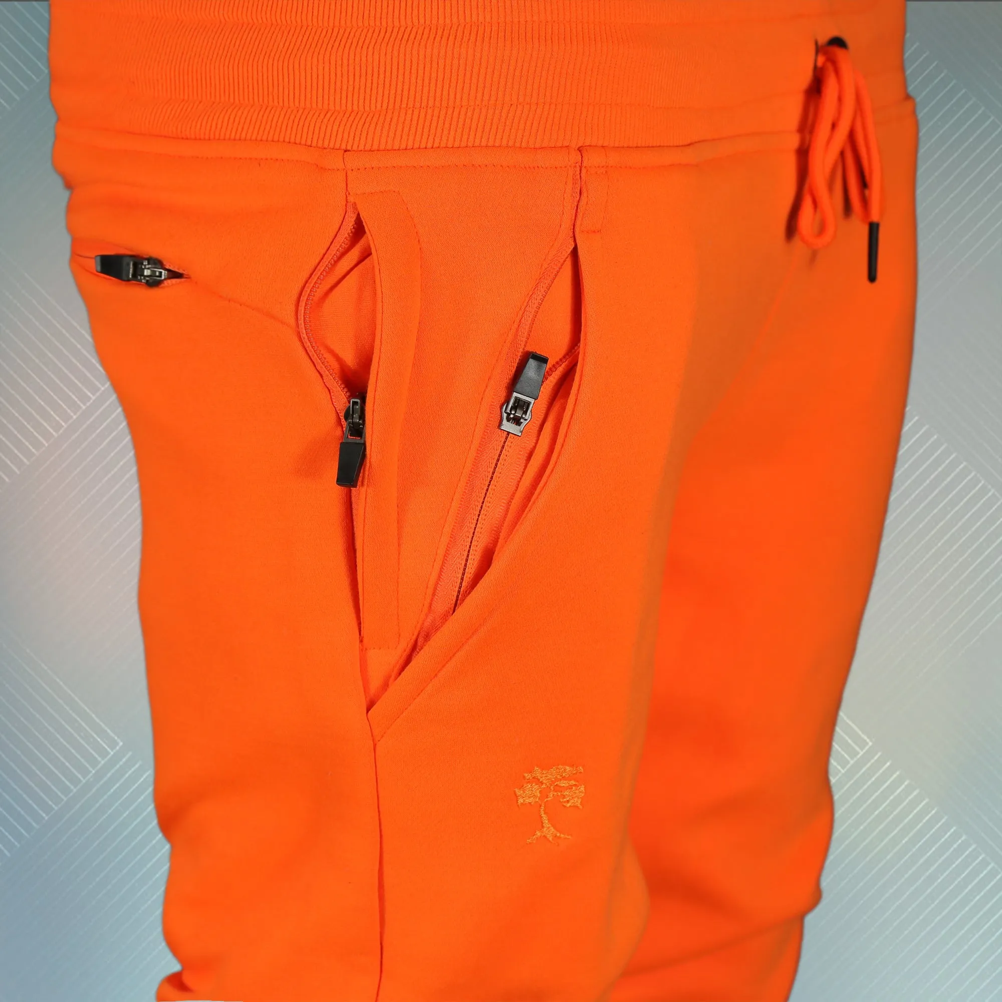 Safety Orange Unbasic Fleece Stash Pocket Sunset Park Tapered Jogger Pants | Fleece Safety Orange Sweatpants