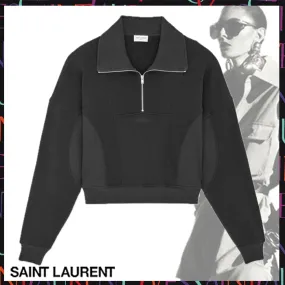 Saint Laurent  |741728Y36SW1000 SAINT LAURENT CROPPED SWEATSHIRT