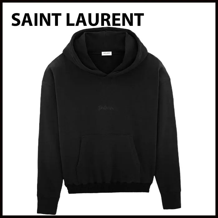 Saint Laurent  |Street Style Plain Logo Luxury Hoodies