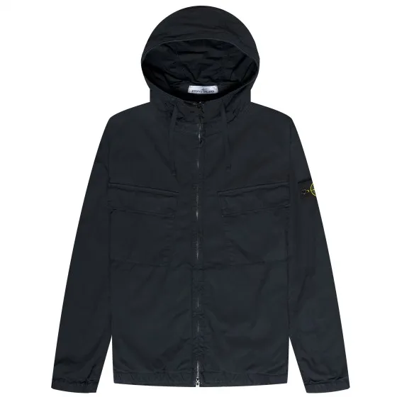 Stone Island Supima Cotton Twill Hooded Jacket Navy