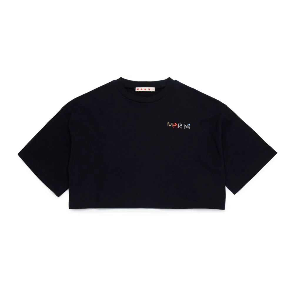 T-shirt cropped con logo Baguette