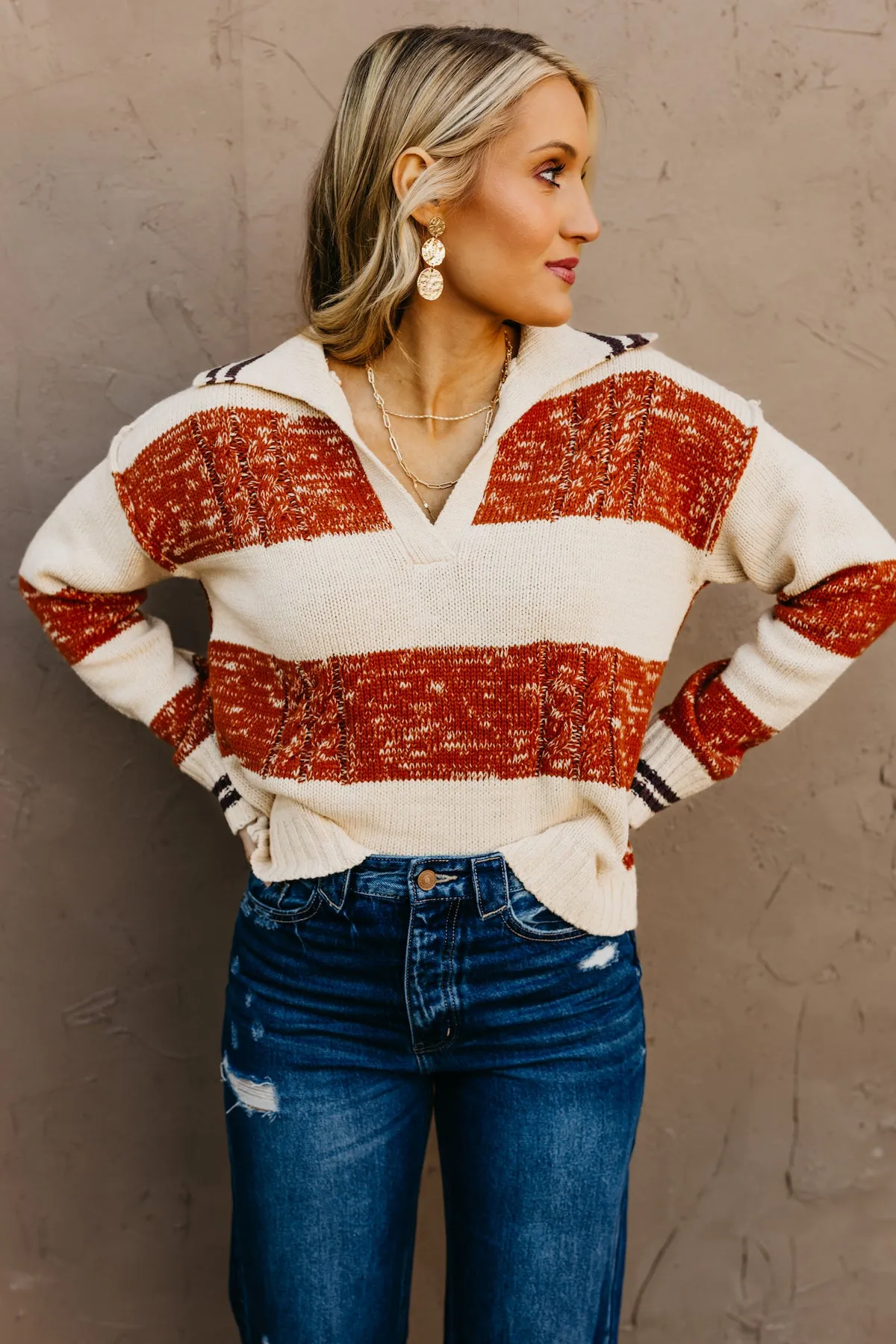 The Luis Striped Collared Sweater