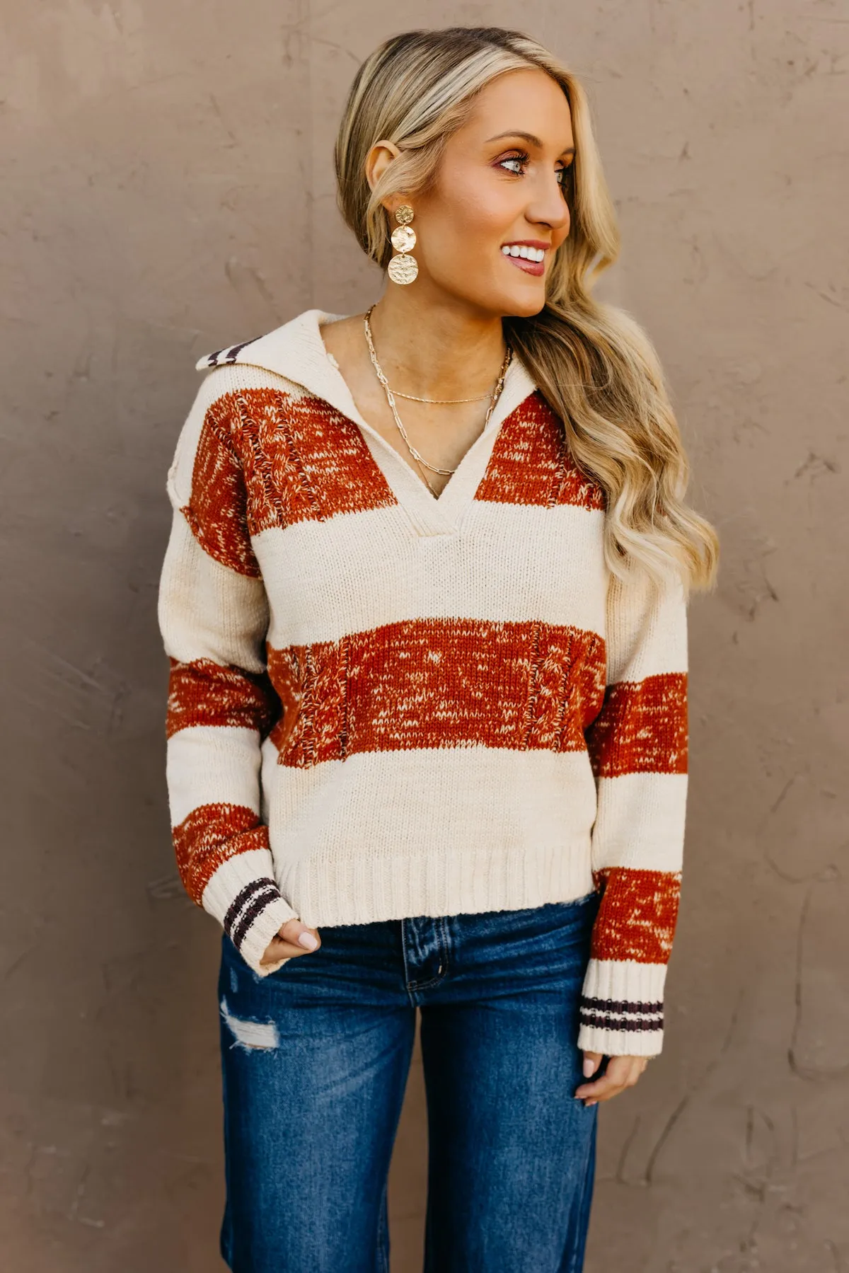 The Luis Striped Collared Sweater