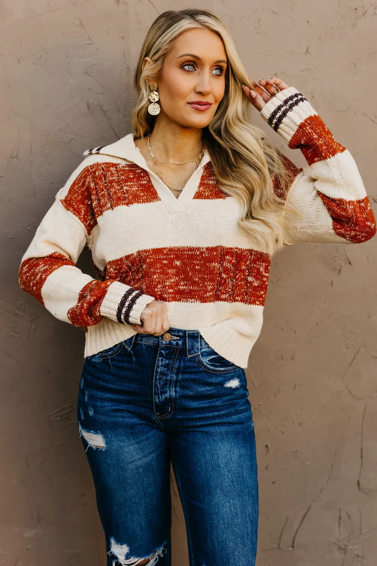 The Luis Striped Collared Sweater