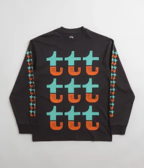 The Trilogy Tapes Orange And Turquoise Long Sleeve T-Shirt - Black