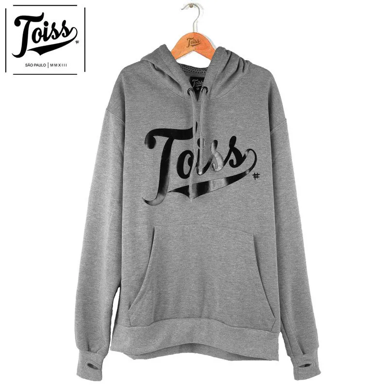 TOISS  |Street Style Long Sleeves Plain Logo Hoodies