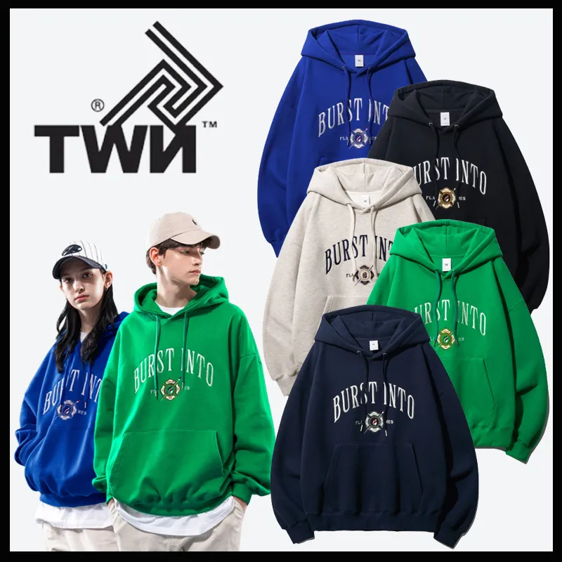 TWN  |Unisex Street Style Cotton Logo Hoodies