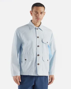 UNIVERSAL WORKS UTILITY JACKET IN SKY SUMMER CANVAS