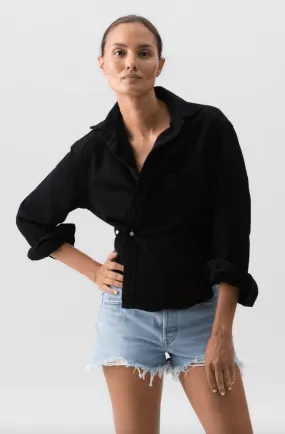 Wear Cisco The Crop Shirt in Coal Over Dye