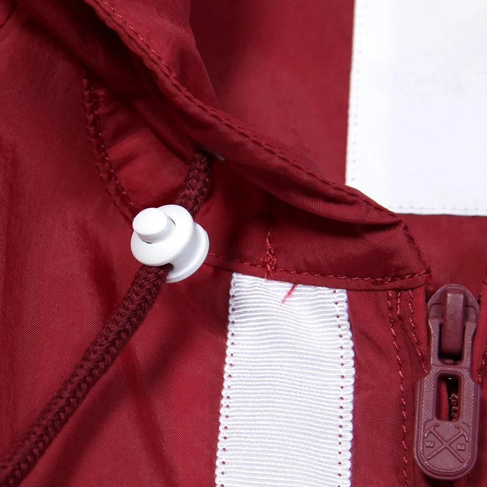 White Mountaineering Nylon Taffeta Hooded Coach Jacket Burgundy