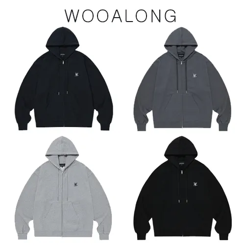 WOOALONG  |Unisex Street Style Collaboration Logo Hoodies