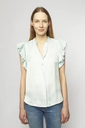 Zadig & Voltaire Tiza Satin Shirt in Celadon