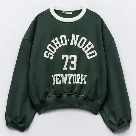 ZARA  |PLUSH SWEATSHIRT WITH TEXT