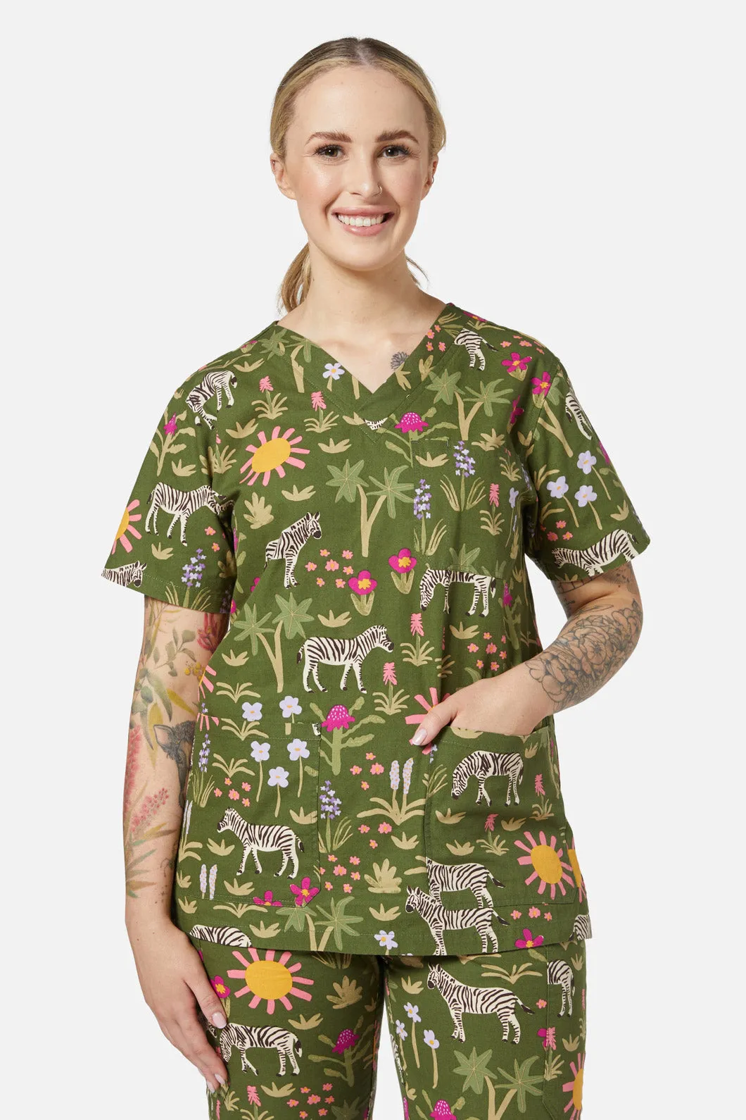 Zebra Safari Scrub Set